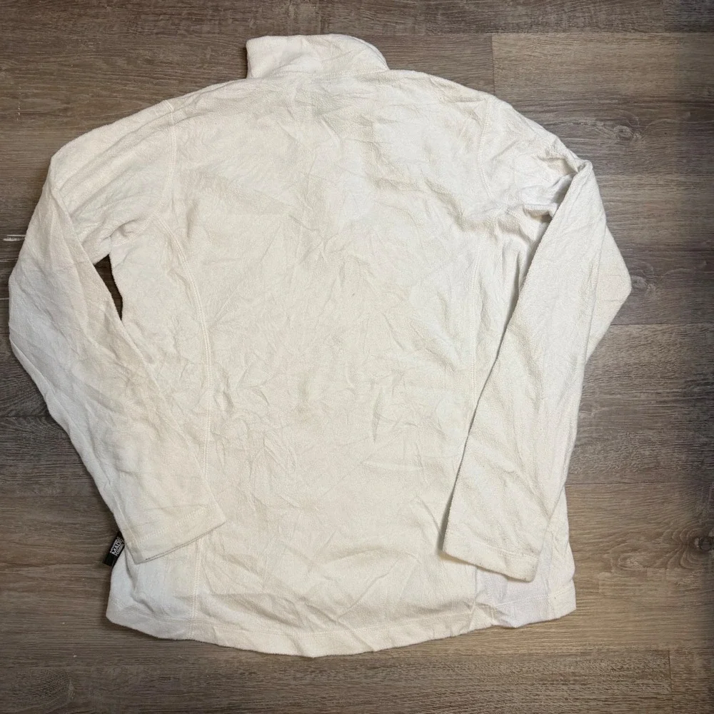 Helly Hansen Mens White Quarter Zip Fleece Pullover Sweater Large HH Logo